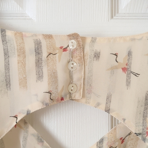 Silence + Noise Urban Outfitters Crane Printed Sleeveless Mini Dress Cream Small - Picture 13 of 15